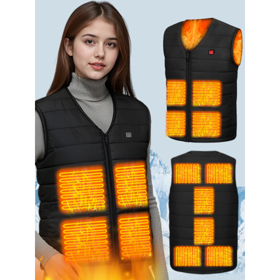 Heated Vest for Men & Women, Electric Heated Jacket with 10 Heating Zones, Casual Winter Warmth for Outdoor Activities