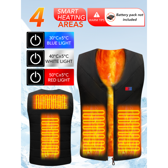 Heated Vest for Men & Women, Electric Heated Jacket with 5 Heating Zones, Casual Winter Warmth for Outdoor Activities
