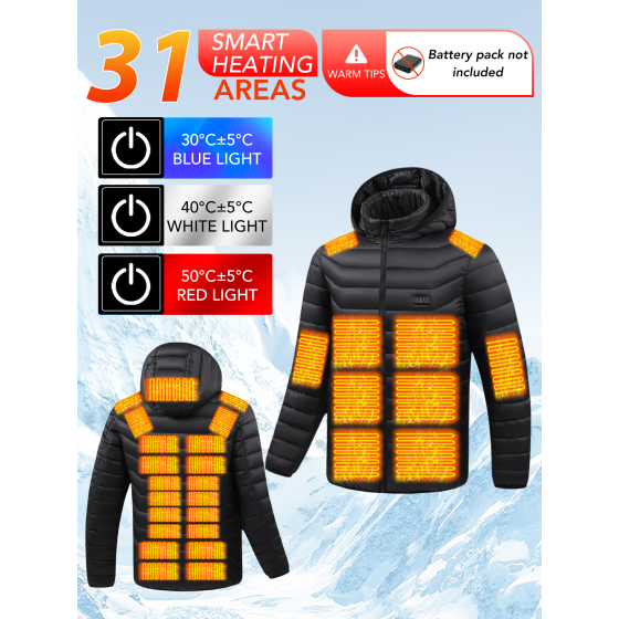 Heated Vest for Men & Women, Electric Heated Jacket with 31 Heating Zones, Casual Winter Warmth for Outdoor Activities