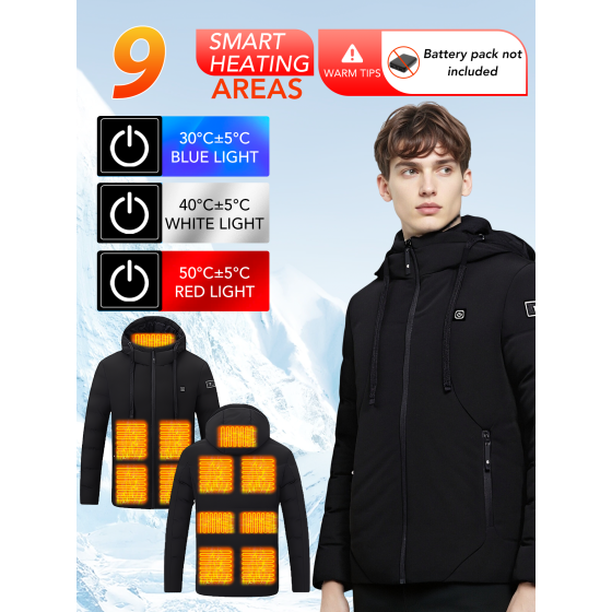 Heated Vest for Men & Women, Electric Heated Jacket with 9 Heating Zones, Casual Winter Warmth for Outdoor Activities