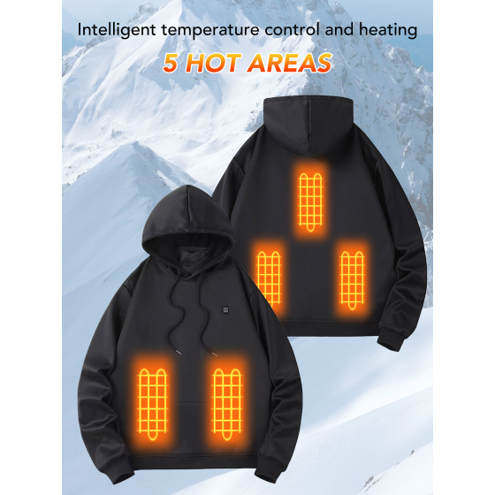 Heated Vest for Men & Women, Electric Heated Jacket with 5 Heating Zones, Casual Winter Warmth for Outdoor Activities